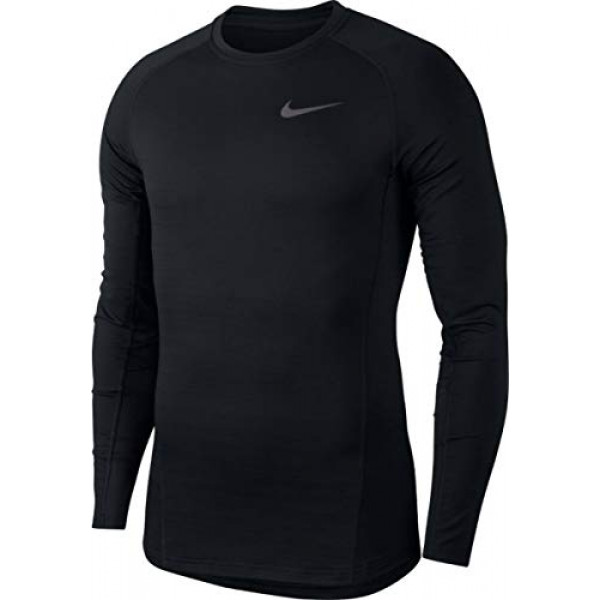 Camiseta Nike Pro Warm para hombre, color negro/gris oscuro, talla mediana