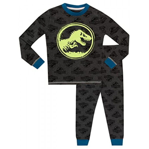 Jurassic World - Pijama para niño que brilla en la oscuridad, talla 6, gris