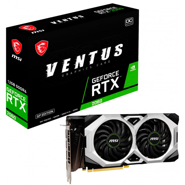 MSI - Tarjeta gráfica NVIDIA GeForce RTX 2060 Ventus GP 12GB OC GDDR6 PCI Express 3.0