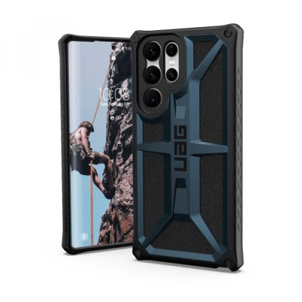 URBAN ARMOR GEAR UAG Diseñado para Samsung Galaxy S22 Ultra Case Blue Mallard Robusto Ligero Delgado a prueba de golpes Premium Monarch Funda protectora, [Pantalla de 6.8 pulgadas]