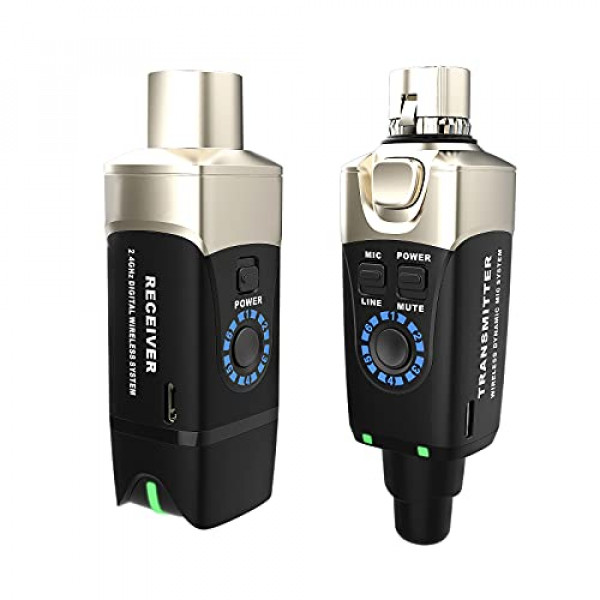 Sistema de micrófono inalámbrico Xvive U3 Transmisor y receptor XLR inalámbrico de 2,4 GHz para micrófono dinámico, mezclador de audio, sistema PA