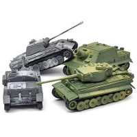 4 juegos de rompecabezas 3D de actualización, modelo de plástico, kit de tanque de juguete para adultos, modelo de tanque de tigre militar, colección de kits de tanques de escala premium por Kvvdi