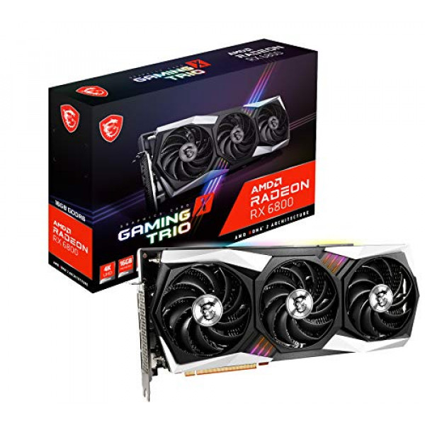 MSI Gaming Radeon RX 6800 16GB GDRR6 256-Bit HDMI/DP 2105 MHz RDNA 2 Arquitectura OC Tarjeta gráfica (RX 6800 Gaming X Trio 16G)