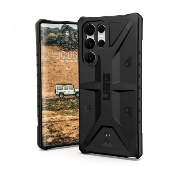 URBAN ARMOR GEAR UAG Diseñado para Samsung Galaxy S22 Ultra Funda negra resistente, ligera, delgada, a prueba de golpes, funda protectora Pathfinder, [pantalla de 6,8 pulgadas]
