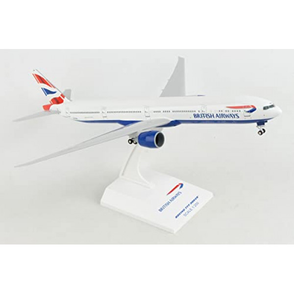 Daron Skymarks British Airways 777-300ER 1/200 con kit de modelo de engranaje, blanco