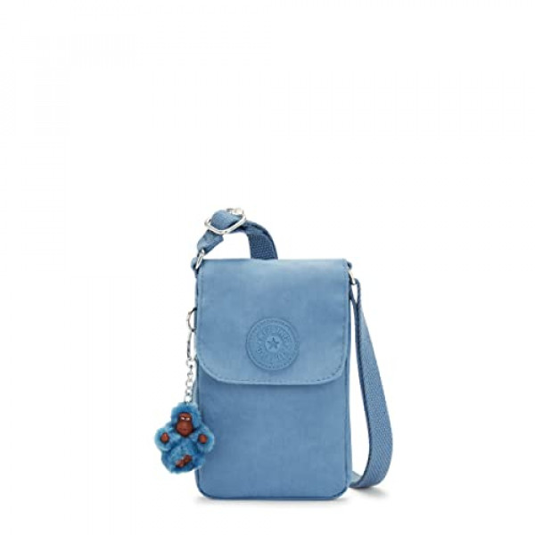 Kipling Women's Tissy Crossbody Bag, Ligero Crossbody Mini Bag, Nylon Phone Bag, Sleepy Blue, 7 H x 4.25 W 0.75 D US