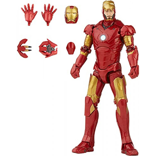 Marvel Hasbro Legends Series Figura de acción a escala de 6 pulgadas Toy Iron Man Mark 3 Infinity Saga Personaje, diseño premium, figura y 5 accesorios