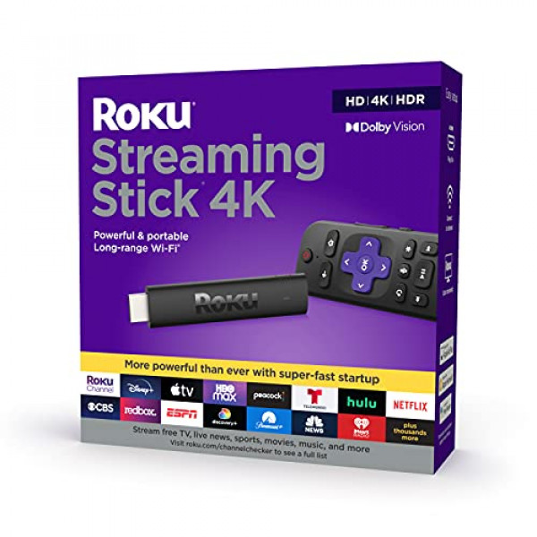 Dispositivo de transmisión Roku 4K 2021 | Dispositivo de transmisión 4K/HDR/Dolby Vision con Roku Voice Remote y controles de TV