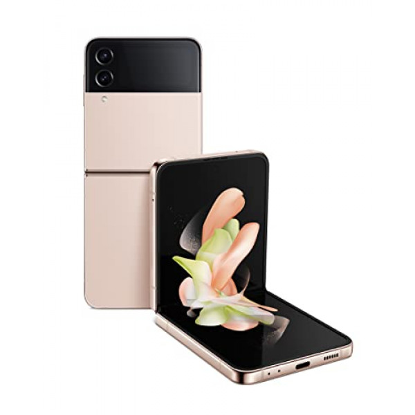Teléfono celular SAMSUNG Galaxy Z Flip 4, teléfono inteligente Android desbloqueado de fábrica, 256 GB, modo flexible, cámara manos libres, compacto, diseño plegable, pantalla de cubierta informativa, versión de EE. UU., oro rosa