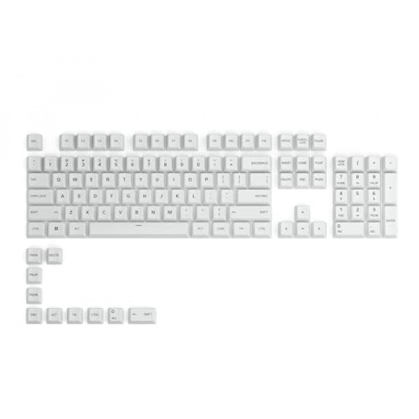 Glorious GPBT Dye Sublimated Keycaps (Arctic White) - Juego de teclas gruesas PBT 114 para teclados mecánicos de tamaño completo, TKL, compactos, 75%