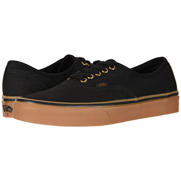 Vans Unisex Authentic Sneaker, Negro/Goma, Talla 7