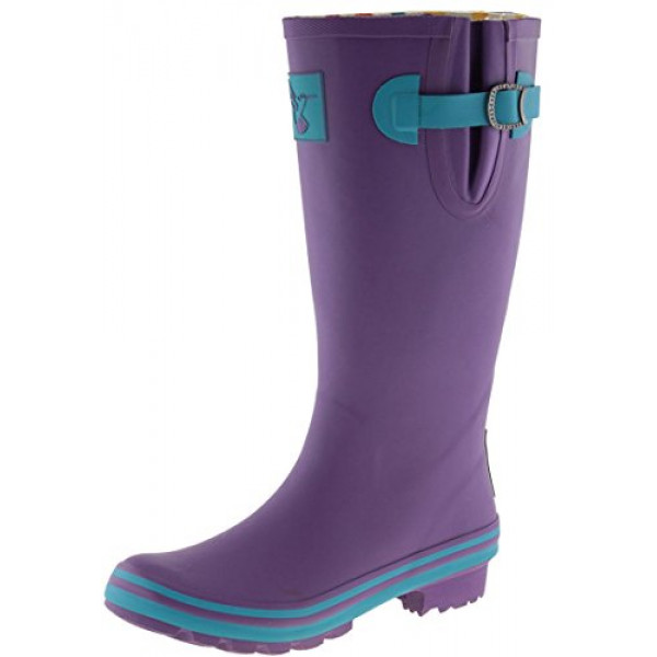 Botas de lluvia para mujer Botas impermeables hasta la rodilla Zapatos de jardín, Botas de lluvia Eggplant Obsession_Tall, Botas de lluvia moradas, talla de EE. UU. 6 (UK 4 / EU 37)
