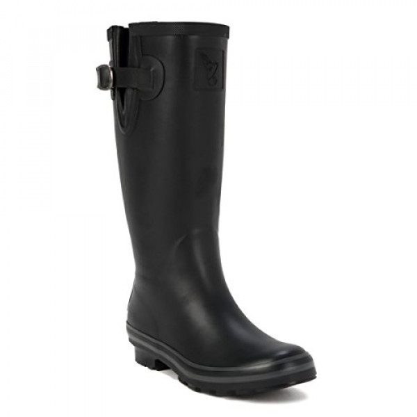 Botas de lluvia negras para mujer, botas impermeables hasta la rodilla, zapatos de jardín, goma, marca del Reino Unido, todas las botas de agua negras, talla alta de EE. UU. 8 (UK 6 / EU 39)
