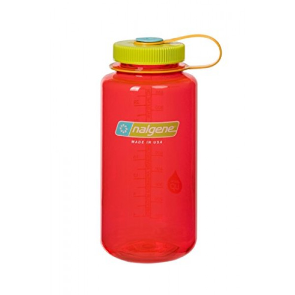 Botella de agua sin BPA de boca ancha Tritan Nalgene, granada