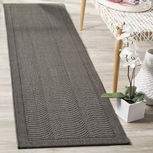 SAFAVIEH Colección Palm Beach 2' x 8' Plateado PAB322D Alfombra de sisal y yute
