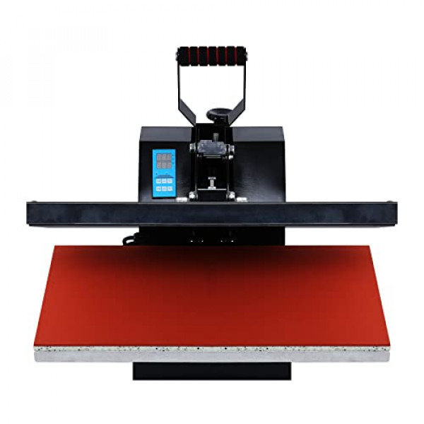 Iglobalbuy Máquina de prensa de calor de vinilo de sublimación de concha digital de 16 x 24 pulgadas para camisetas Temporizador LCD digital