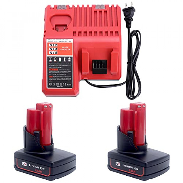 Batería Elefly M12 6.0Ah y kit de cargador de batería de repuesto para Milwaukee M12