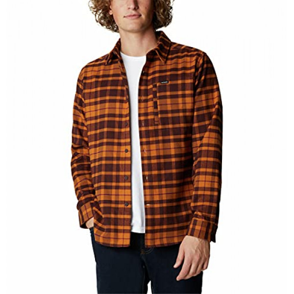 Columbia Outdoor Elements II Franela para hombre, tartán de gran tamaño Canyon Gold, mediano