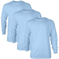 Gildan Camiseta de manga larga de ultra algodón para hombre, estilo G2400, camiseta multipack, Carolina Blue (paquete de 3), XL, EE. UU.