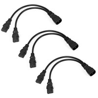 Hisonde 3Pack UPS Server Y Splitter C14 a 2 x C13 Cable adaptador de corriente Cable 30cm