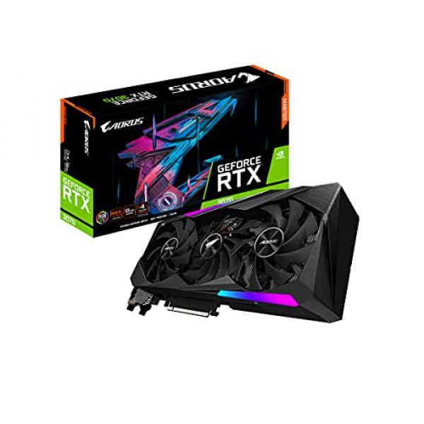 Tarjeta gráfica GIGABYTE AORUS GeForce RTX 3070 Master 8G (REV2.0), 3 ventiladores WINDFORCE, 8GB 256-bit GDDR6, GV-N3070AORUS M-8GD REV2.0 Tarjeta de video