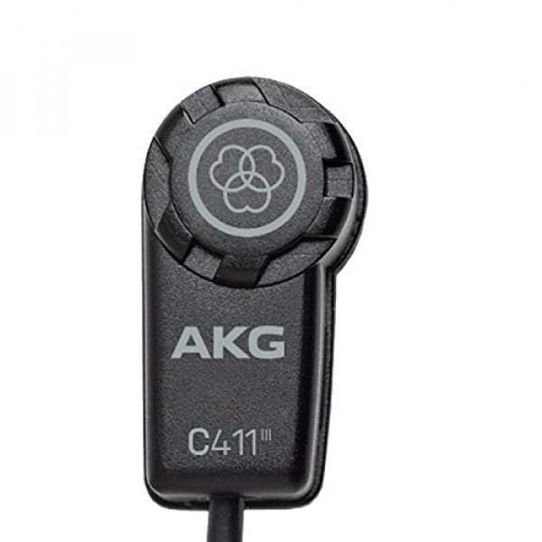 AKG Pro Audio C411 PP Pastilla de vibración de condensador en miniatura de alto rendimiento para instrumentos de cuerda con conector XLR estándar MPAV