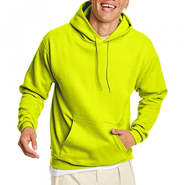 Sudadera con capucha Hanes Pullover EcoSmart para hombre, verde seguridad, extragrande