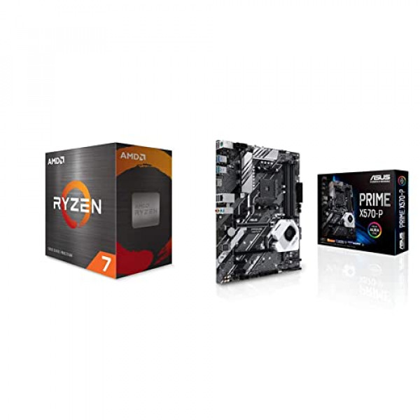 Procesador de escritorio desbloqueado AMD Ryzen 7 5800X de 8 núcleos y 16 hilos y placa base para juegos ASUS Prime X570-P Ryzen 3 AM4 ATX