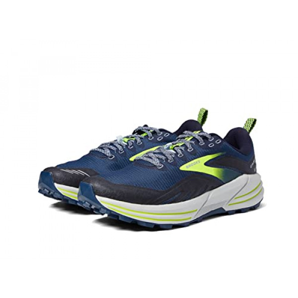 Zapatillas de trail running Brooks Cascadia 16 para hombre - Parte superior de malla transpirable con plantilla extraíble, cierre de cordones y lengüeta y cuello acolchados - Titan/Peacoat/Nightlife 11.5 D - Medium