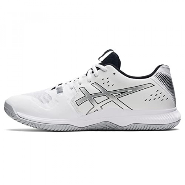 ASICS Gel-Tactic Indoor Sport Zapatos para hombre, 10, blanco/plata pura