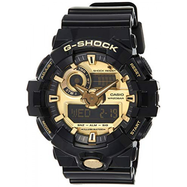 Reloj casual de resina de cuarzo 'G Shock' de Casio para hombre, color: negro (modelo: GA-710GB-1ACR)