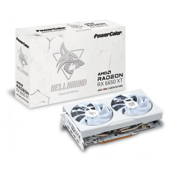 Tarjeta gráfica PowerColor Hellhound Spectral White AMD Radeon RX 6650 XT con memoria GDDR6 de 8 GB