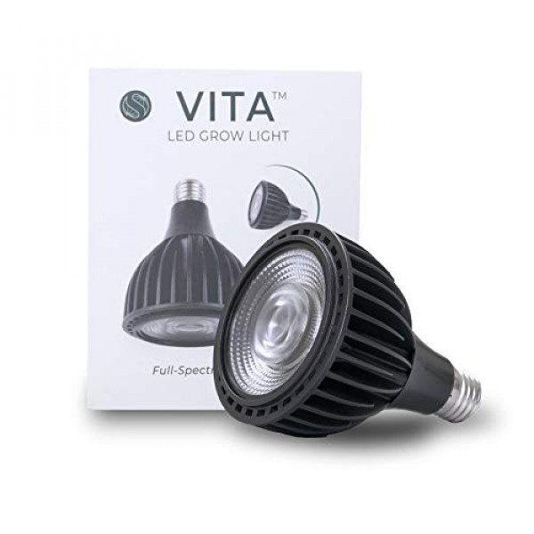 Vita™ LED Grow Light Bulb Full Spectrum para plantas de interior 12-48 Under Light - Universal 20 Watt-3000K SOLTECH Solutions - Disponible en blanco y negro (negro)