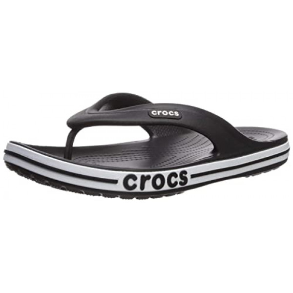 Crocs Unisex Adulto Bayaband Flip Flop, Negro/Blanco, 11 Mujeres 9 Hombres US