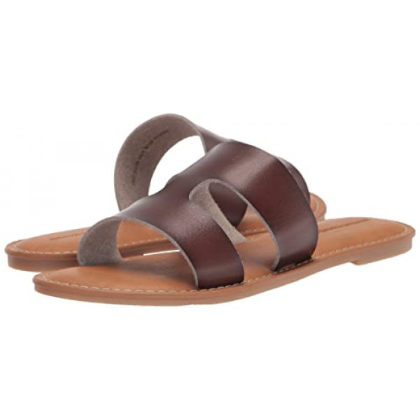 Amazon Essentials Sandalias planas con banda para mujer, Chocolate, 6