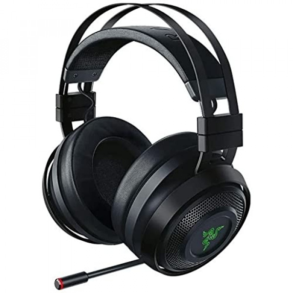 Razer Nari Ultimate Wireless 7.1 Surround Sound Gaming Headset: THX Audio & Haptic Feedback - Auto-Adjust Headband - Chroma RGB - Micrófono retráctil - Para PC, PS4 (renovado)