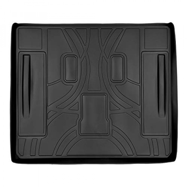 SMARTLINER All Weather Custom Fit Cargo Trunk Liner Floor Mat Negro para 2007-2014 Tahoe/Yukon/Escalade con 3ra fila de asientos