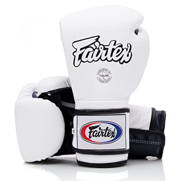 Guantes de boxeo Fairtex Muay Thai BGV9 - Heavy Hitter estilo mexicano - Minor Change Black con ribetes amarillos 12 14 16 oz. Guantes de Entrenamiento y Sparring para Kick Boxing MMA K1