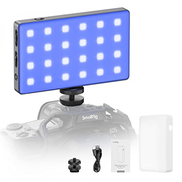SmallRig Profesional RGB LED Cámara Video Luz 5000mAh Portátil En Cámara Luces Video Conferencia Iluminación 2500K-8500K 98+ CRI Panel de luz a todo color para TikTok, Fotografía 3808