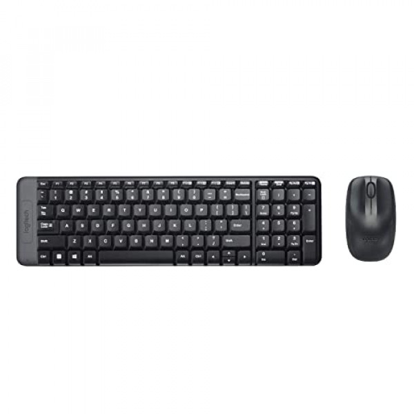 Combinación de teclado y mouse inalámbricos Logitech Mk220 negro