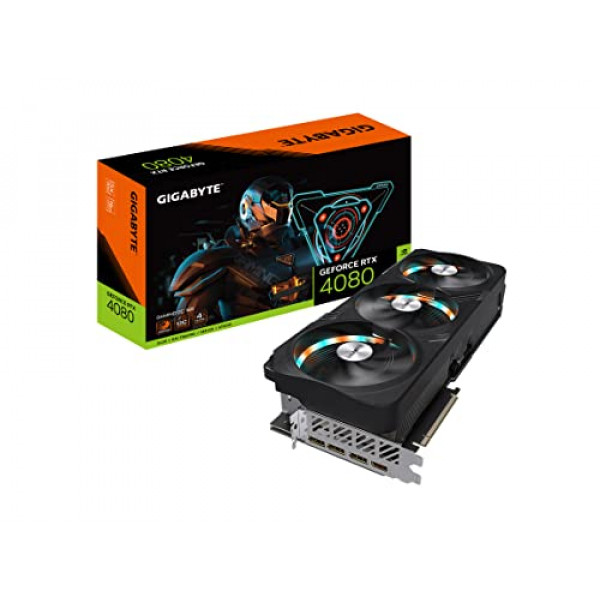 Tarjeta gráfica Gigabyte GeForce RTX 4080 Gaming OC 16G, ventiladores 3X WINDFORCE, GDDR6X de 16 GB y 256 bits, tarjeta de video GV-N4080GAMING OC-16GD