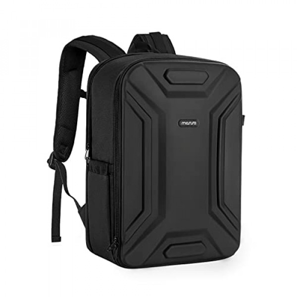 MOSISO Mochila para cámara, DSLR/SLR/bolsa para cámara sin espejo, resistente al agua, simétrica, geométrica, rígida, con soporte para trípode y compartimento para portátil de 15 a 16 pulgadas, compatible con Canon/Nikon/Sony, negro