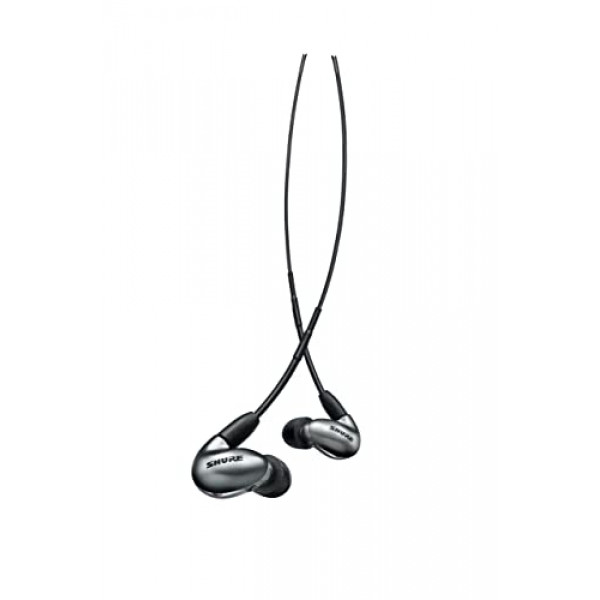 Shure SE846 Auriculares con aislamiento de sonido con cable Gen 2, auriculares internos seguros, sonido profesional de gama alta, cuatro controladores de alta definición, filtros de sonido mejorados, calidad duradera, frecuencia personalizable - Grafito