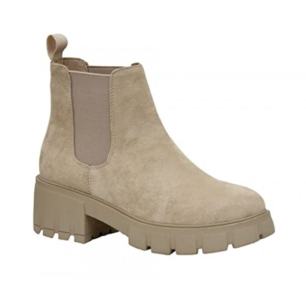 CUSHIONAIRE Sasha Slip on Chelsea para mujer + Espuma viscoelástica, Gamuza topo 6