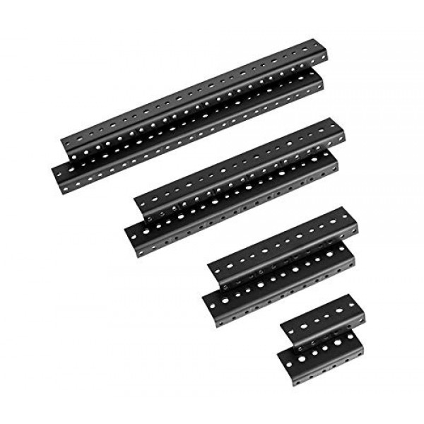Penn Elcom R0828/12 Riel de rack de acero para montaje de audio, cine en casa, estudio de grabación, equipo PA, TI, un par roscado y roscado para 10/32 UNF, M5 o M6, 12 espacios de rack (12U)