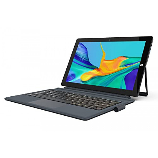 AWOW Windows 10 Tablet 10.1 pulgadas con teclado, pantalla táctil desmontable 2 en 1 para computadora portátil, Intel Celeron N4120, 8GB RAM 128GB ROM, 2.4G + 5G WiFi, Bluetooth, HDMI, cámara dual