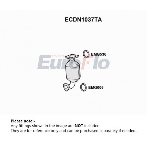 Tipo de convertidor catalítico Aprobado Derecha ECDN1037TA EuroFlo 208A2CB025 208A2CC00A