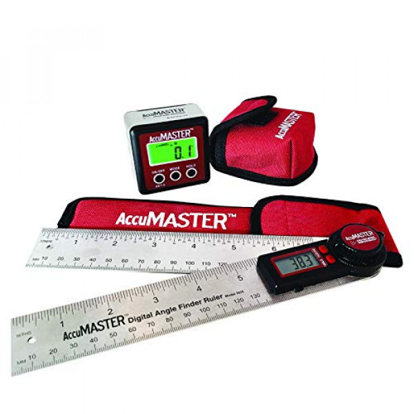 Calculated Industries 7489 AccuMASTER Value Pack - Medidor de ángulo digital 2 en 1 más la regla de buscador de ángulo digital de 7 pulgadas | Herramientas precisas de precisión para carpinteros, carpinteros, fabricantes | 2 piezas