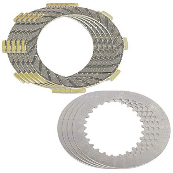 Placas de acero y fricción de embrague Caltric compatibles con Kawasaki Kx65 2000 2001 2002 2003 2004 2005-2018