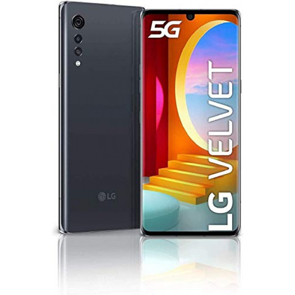 LG Velvet (5G) 128GB (6.8 pulgadas) Pantalla 48MP Cámara triple LM-G900TM Teléfono desbloqueado - Gris aurora